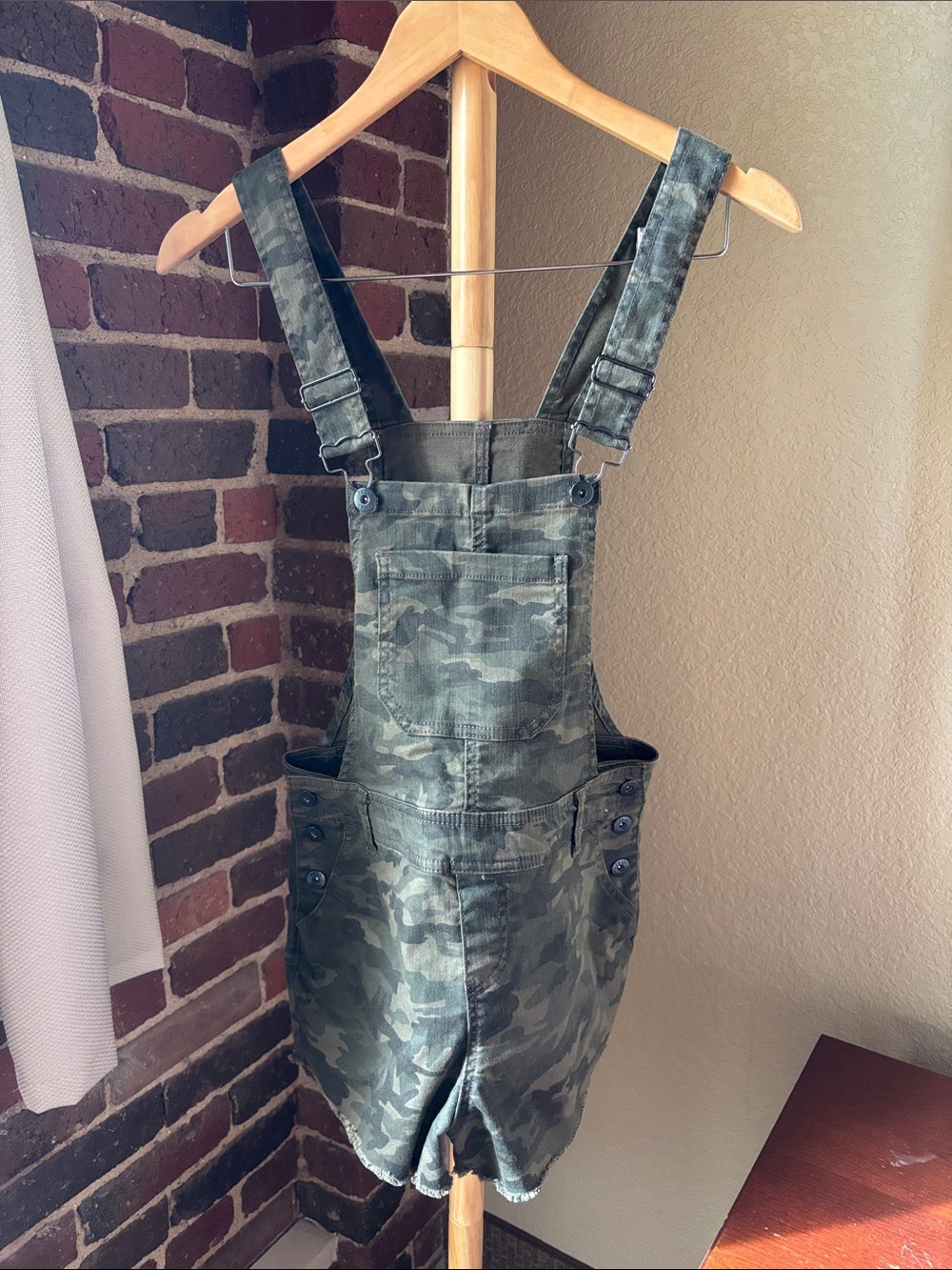 True Craft Green Camo Short Overalls Romper Size 5
